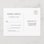 Invitation Carte Postale Aquarelle Floral Green Foliage Mariage RSVP (Dos)