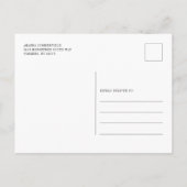 Invitation Carte Postale Aquarelle Florale pourpre Mariage (Dos)