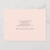 Invitation Carte Postale Aquarelle Florales roses Matron d'honneur Proposit (Dos)