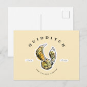 Invitation Carte Postale Aquarelle Golden Snitch (Devant / Derrière)