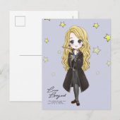 Invitation Carte Postale Aquarelle Magique Luna Lovegood (Devant / Derrière)