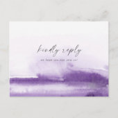 Invitation Carte Postale Aquarelle moderne | Purple Song Request RSVP (Devant)