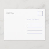 Invitation Carte Postale Aquarelle Oiseau de neige d'hiver Jay bleu (Dos)