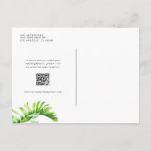 Invitation Carte Postale Aquarelle Oiseaux de Paradise QR Code Mariage (Dos)