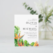 Invitation Carte Postale Aquarelle Oiseaux de Paradise QR Code Mariage (Debout devant)