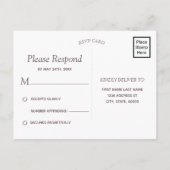 Invitation Carte Postale Aquarelle Pastel Floral | RSVP (Dos)