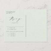 Invitation Carte Postale Aquarelle Pastel Succulents Mariage (Dos)