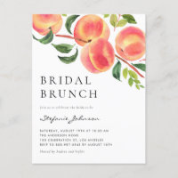 Aquarelle Pêche Fruit Été Mariée Brunch