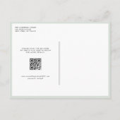 Invitation Carte Postale Aquarelle romantique Bois QR Code Mariage (Dos)