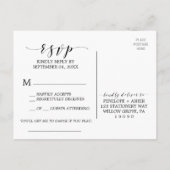 Invitation Carte Postale Aquarelle Rose Blush et Gold Song Request RSVP (Dos)