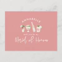 Aquarelle rose girly femme de chambre d'honneur ch