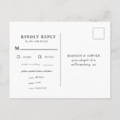 Invitation Carte Postale Aquarelle rose Mariage floral RSVP | Options de re (Dos)