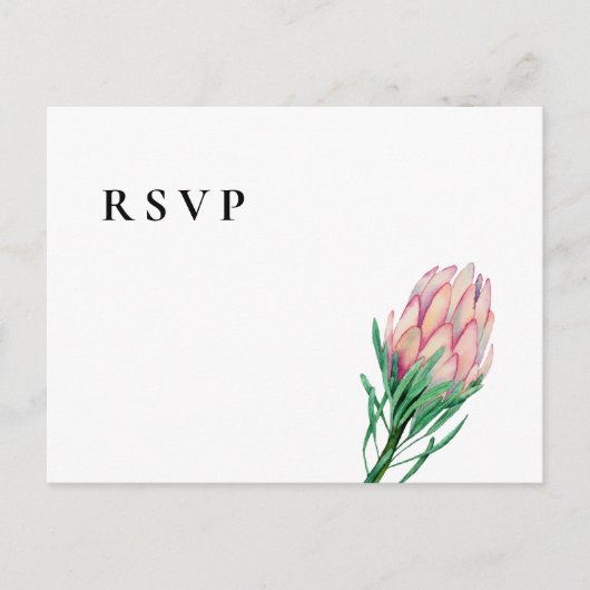 Invitation Carte Postale Aquarelle rose Mariage floral RSVP | Options de re (Devant)