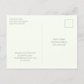 Invitation Carte Postale Aquarelle rose Rose Sage Fête des mariées verte (Dos)