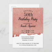 Invitation Carte Postale Aquarelle rustique 50e Anniversaire Thème Vin (Devant / Derrière)