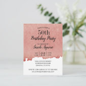 Invitation Carte Postale Aquarelle rustique 50e Anniversaire Thème Vin (Debout devant)