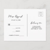 Invitation Carte Postale Aquarelle Rustique Green Wreath Wedding RSVP (Dos)