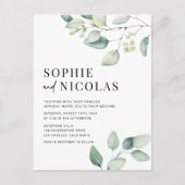 Invitation Carte Postale Aquarelle Sage vert Eucalyptus QR Code Mariage (Devant)
