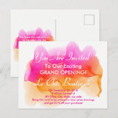 Invitation Carte Postale Aquarelle Sorbet (Devant / Derrière)