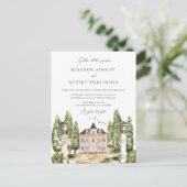 Invitation Carte Postale Aquarelle traditionnelle Mariage anglais (Debout devant)