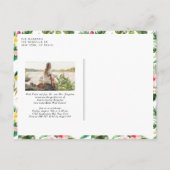 Invitation Carte Postale Aquarelle Tropical Floral Frame (Dos)