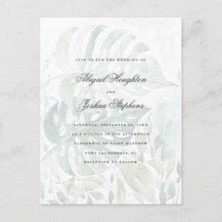 Invitation Carte Postale Aquarelle Tropical Monstera Feuille Mariage d'été