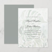 Invitation Carte Postale Aquarelle Tropical Monstera Feuille Mariage d'été (Devant / Derrière)