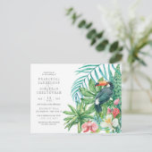 Invitation Carte Postale Aquarelle Tropicale moderne Feuilles & Mariage Tou (Debout devant)