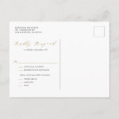Invitation Carte Postale Aquarelle Vert et Fleurs blanches RSVP (Dos)