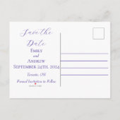Invitation Carte Postale Aquarelle violet enregistrer le Mariage de date (Dos)