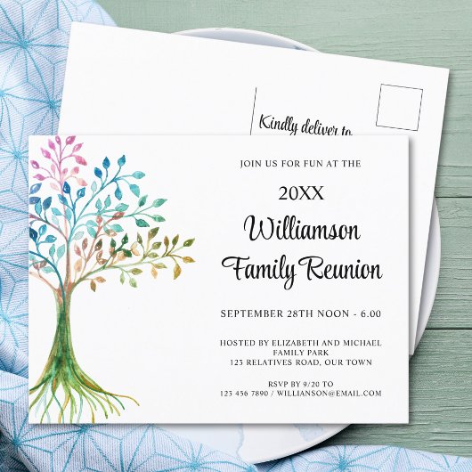 Invitation Carte Postale Arborescence familiale