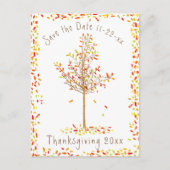 Invitation Carte Postale Arbre d'automne Thanksgiving Enregistrer la date (Devant)