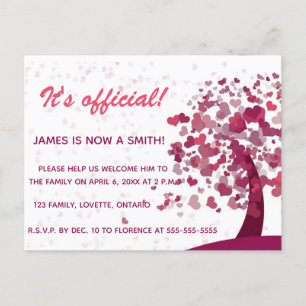 Invitation Carte Postale Arbre d'invitation de célébration d'adoption