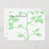 Invitation Carte Postale Arbre vert pâle RSVP (Devant / Derrière)