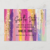 Invitation Carte Postale Arc-en-ciel avec Parties scintillant Faux Enregist (Devant)