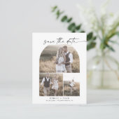 Invitation Carte Postale Arc moderne QR Code photo Collage Enregistrer la d (Debout devant)