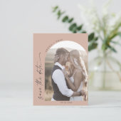 Invitation Carte Postale Arche moderne | Saumon QR Code photo Enregistrer l (Debout devant)