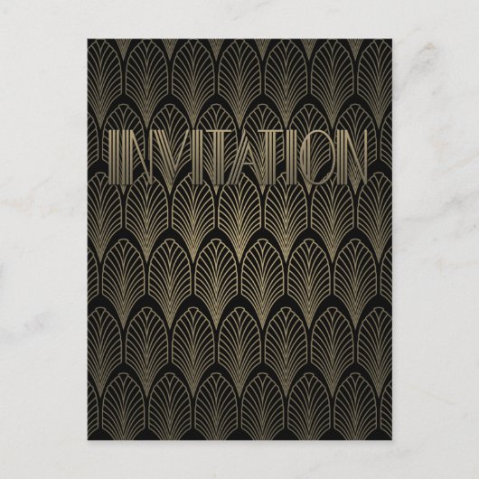 Invitation Carte Postale Art Deco Gatsby Invite (Devant)