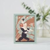 Invitation Carte Postale Art déco tropical ou latino (Debout devant)