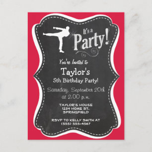 Invitation Carte Postale Arts martiaux de Crimson