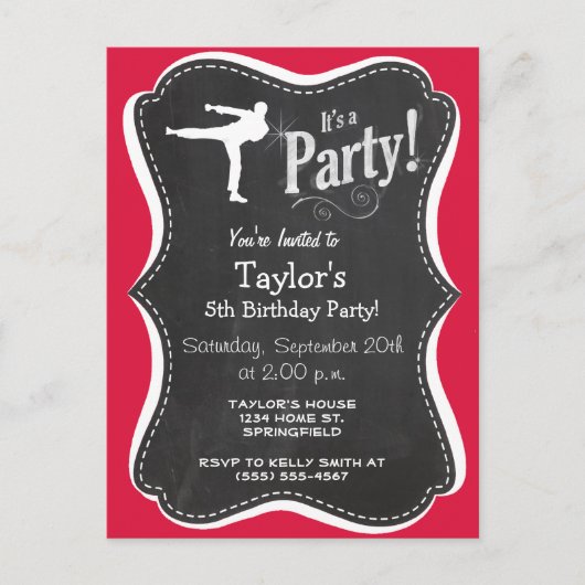 Invitation Carte Postale Arts martiaux de Crimson (Devant)