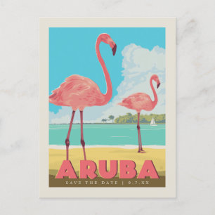 Invitation Carte Postale Aruba   Save the date