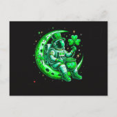Invitation Carte Postale Astronaute dans l'espace lunaire Saint Patrick's D (Dos)