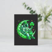 Invitation Carte Postale Astronaute dans l'espace lunaire Saint Patrick's D (Debout devant)