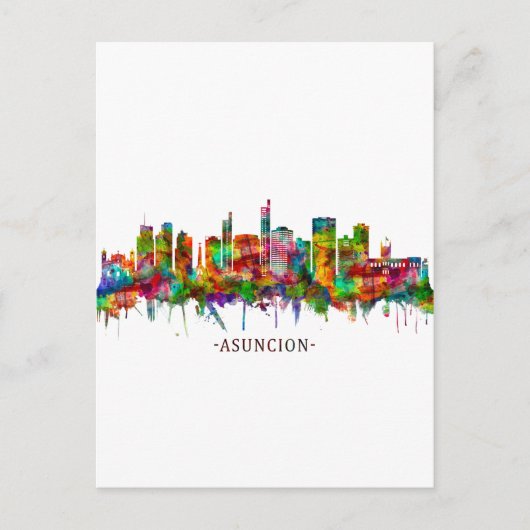 Invitation Carte Postale Asuncion Paraguay Skyline (Devant)