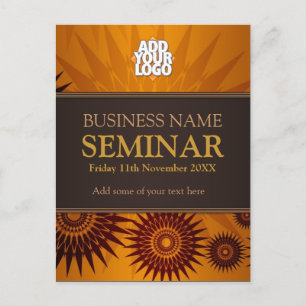 Invitation Carte Postale Atelier de Séminaire Commercial Soleil Doré