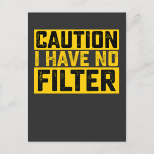 Invitation Carte Postale Attention, je n'ai pas de filtre Vintage