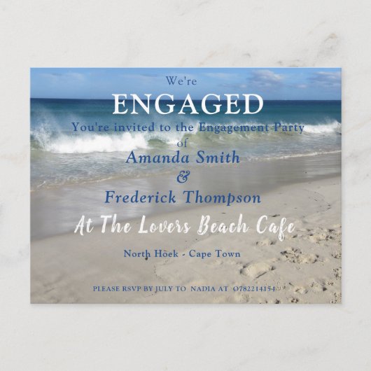Invitation Carte Postale Au Lovers Beach (Devant)