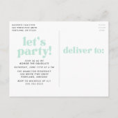 Invitation Carte Postale Audacieuse Typographie Mint Photo Graduation Party (Dos)