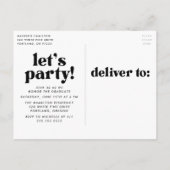 Invitation Carte Postale Audacieuse Typographie Photo Graduation Party (Dos)